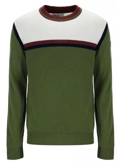 FILA GRAYSON STRIPE CREW SWEATER - GREEN