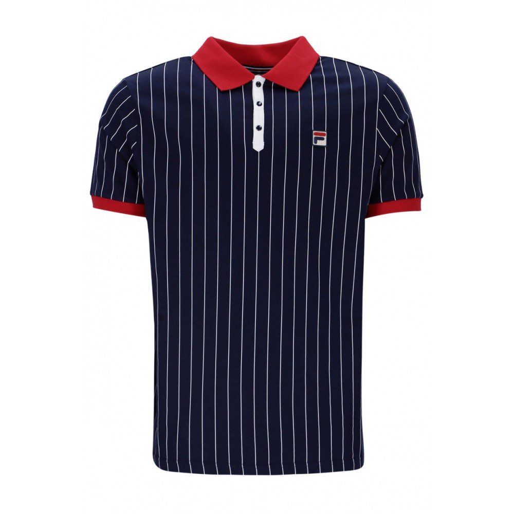 FILA BB1 CLASSIC VINTAGE STRIPED POLO - FILA NAVY