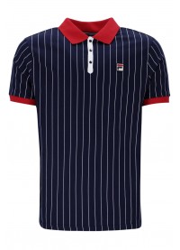 FILA BB1 CLASSIC VINTAGE STRIPED POLO - FILA NAVY