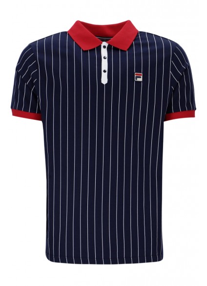FILA BB1 CLASSIC VINTAGE STRIPED POLO - FILA NAVY