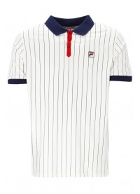 FILA BB1 CLASSIC VINTAGE STRIPED POLO - WHITE