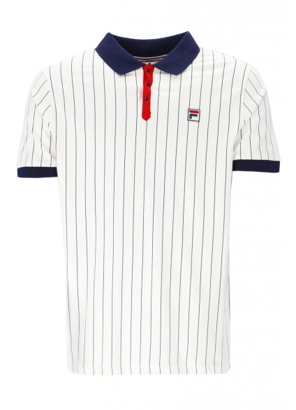 FILA BB1 CLASSIC VINTAGE STRIPED POLO - WHITE