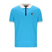 FILA BB1 CLASSIC VINTAGE STRIPED POLO - CYAN
