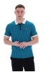 FILA BB1 CLASSIC VINTAGE STRIPED POLO - DEEP  LAGOON