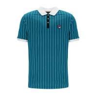 FILA BB1 CLASSIC VINTAGE STRIPED POLO - DEEP  LAGOON