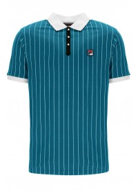 FILA BB1 CLASSIC VINTAGE STRIPED POLO - DEEP  LAGOON