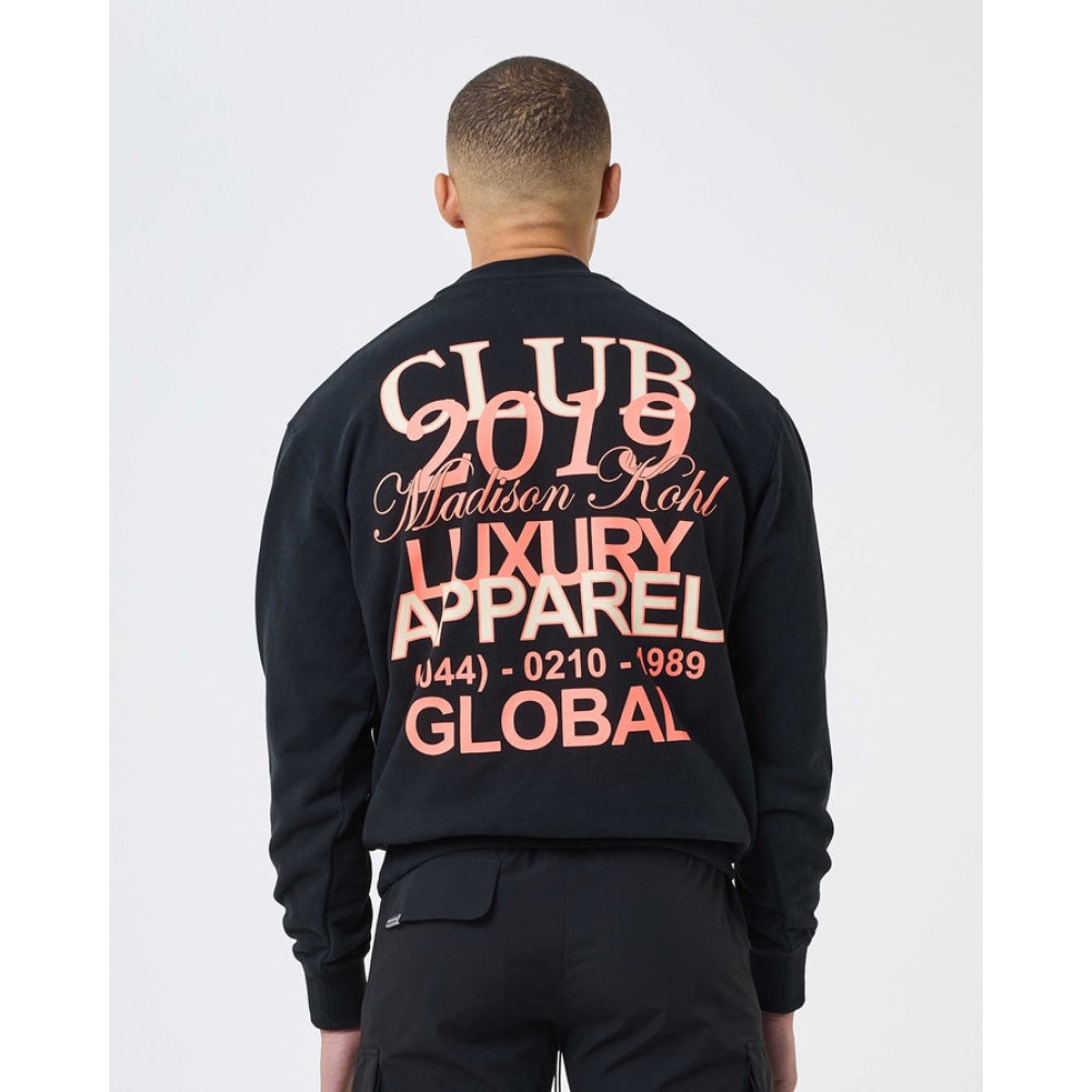 Madison Kohl MK Club Relaxed Crewneck Sweatshirt - Black