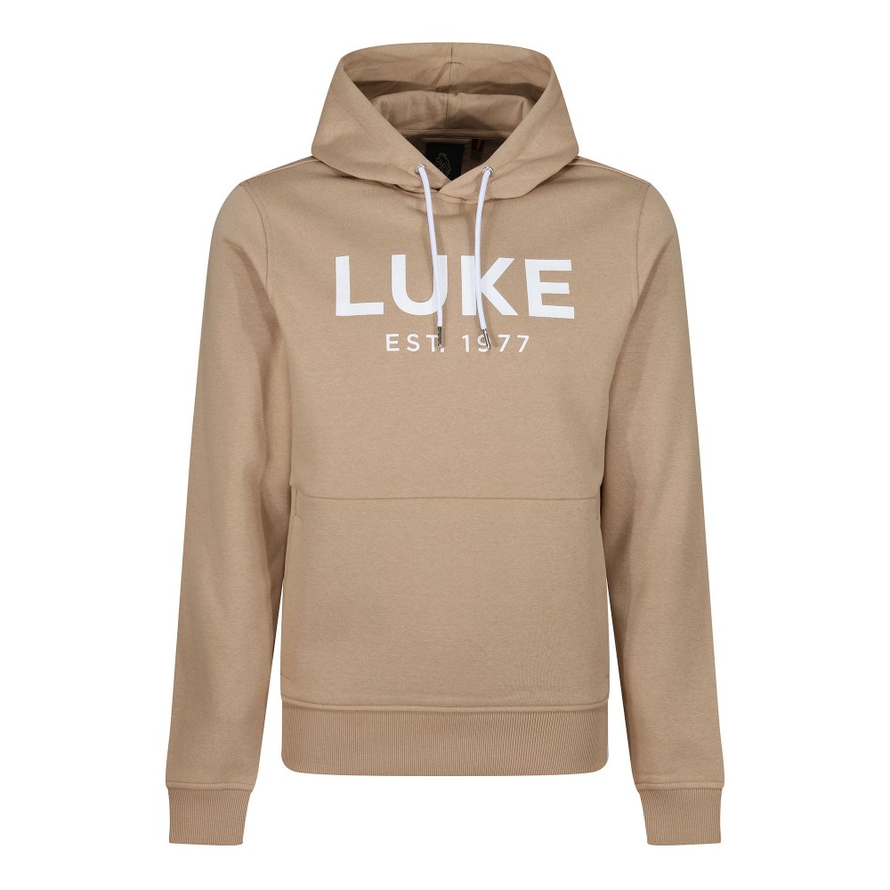 Luke 1977 Grand Soft Cotton Relaxed Fit Overhead Hoodie - Biscuit