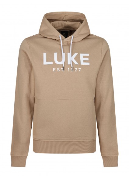 Luke 1977 Grand Soft Cotton Relaxed Fit Overhead Hoodie - Biscuit