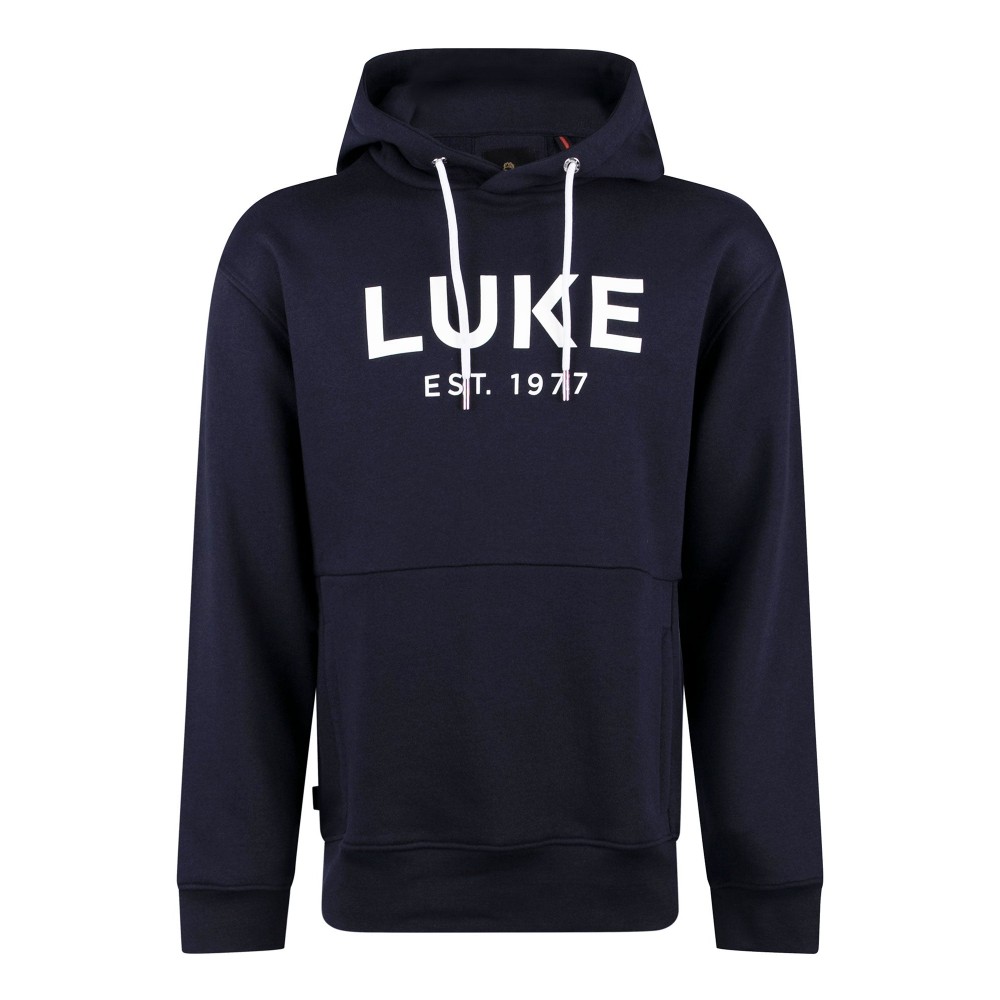Luke 1977 Grand Soft Cotton Relaxed Fit Overhead Hoodie - Dark Navy