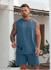 Gym King Purpose Washed Vest - Deep Indigo