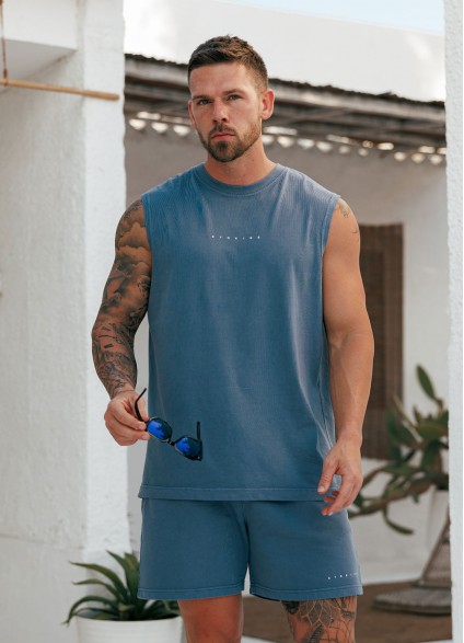 Gym King Purpose Washed Vest - Deep Indigo