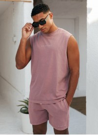 Gym King Purpose Washed Vest - Dusky Mauve