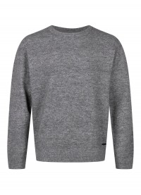 Luke 1977 Salcombe Crew Knit - Mid Marl Grey