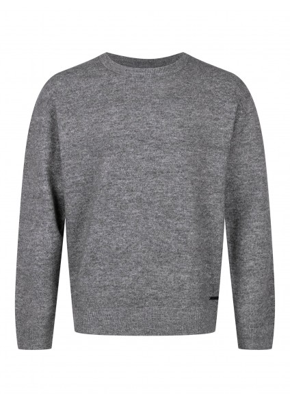 Luke 1977 Salcombe Crew Knit - Mid Marl Grey Luke 1977 Salcombe Crew Knit - Mid Marl Grey