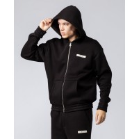 Mercier Script Zip Up Hoodie - Black