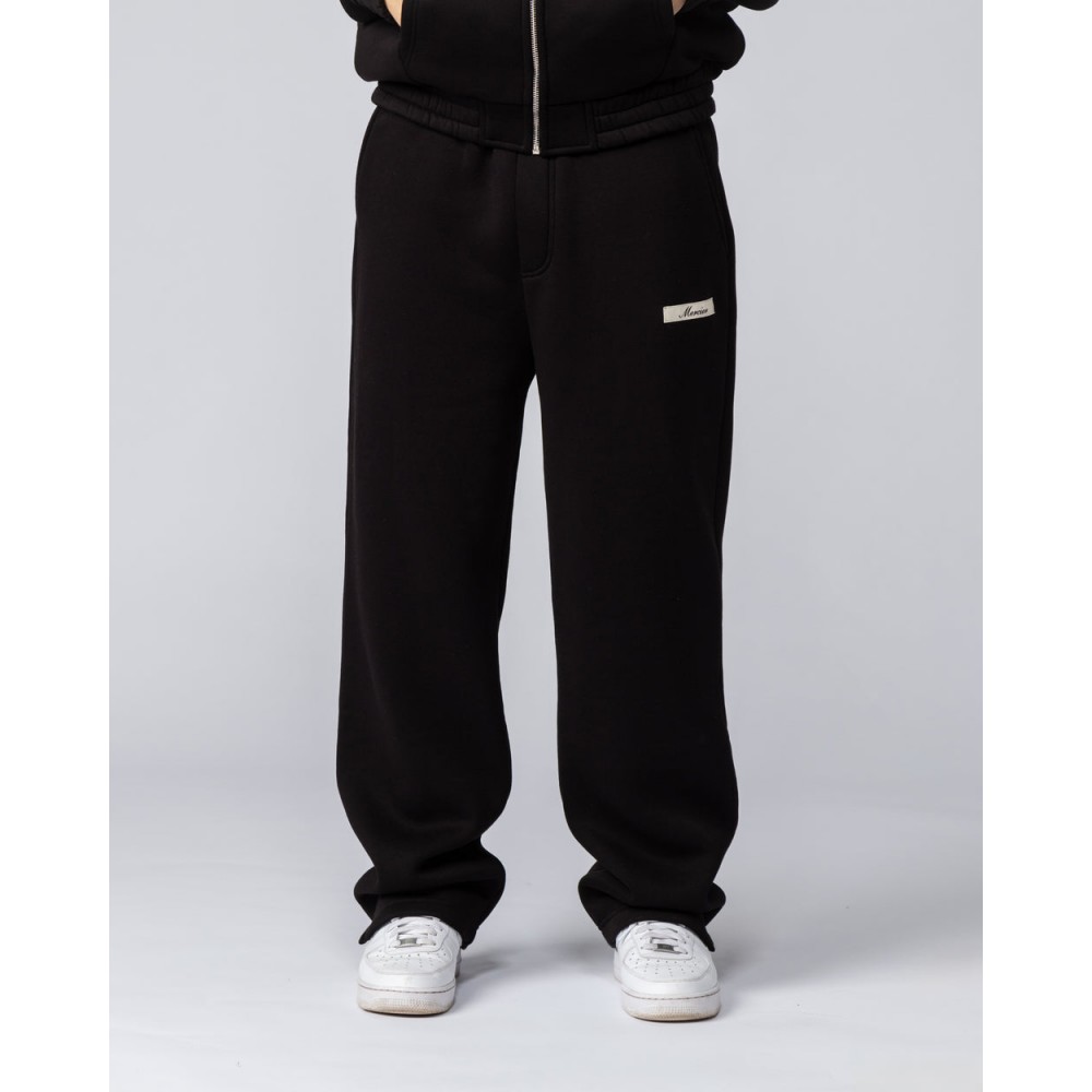 Mercier Script Open Hem Joggers - Black