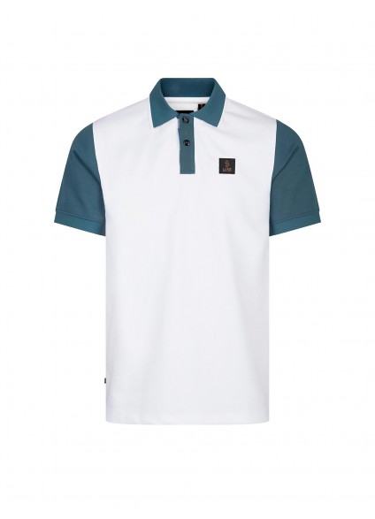 Luke 1977 Saddleworth Polo Shirt - White Teal