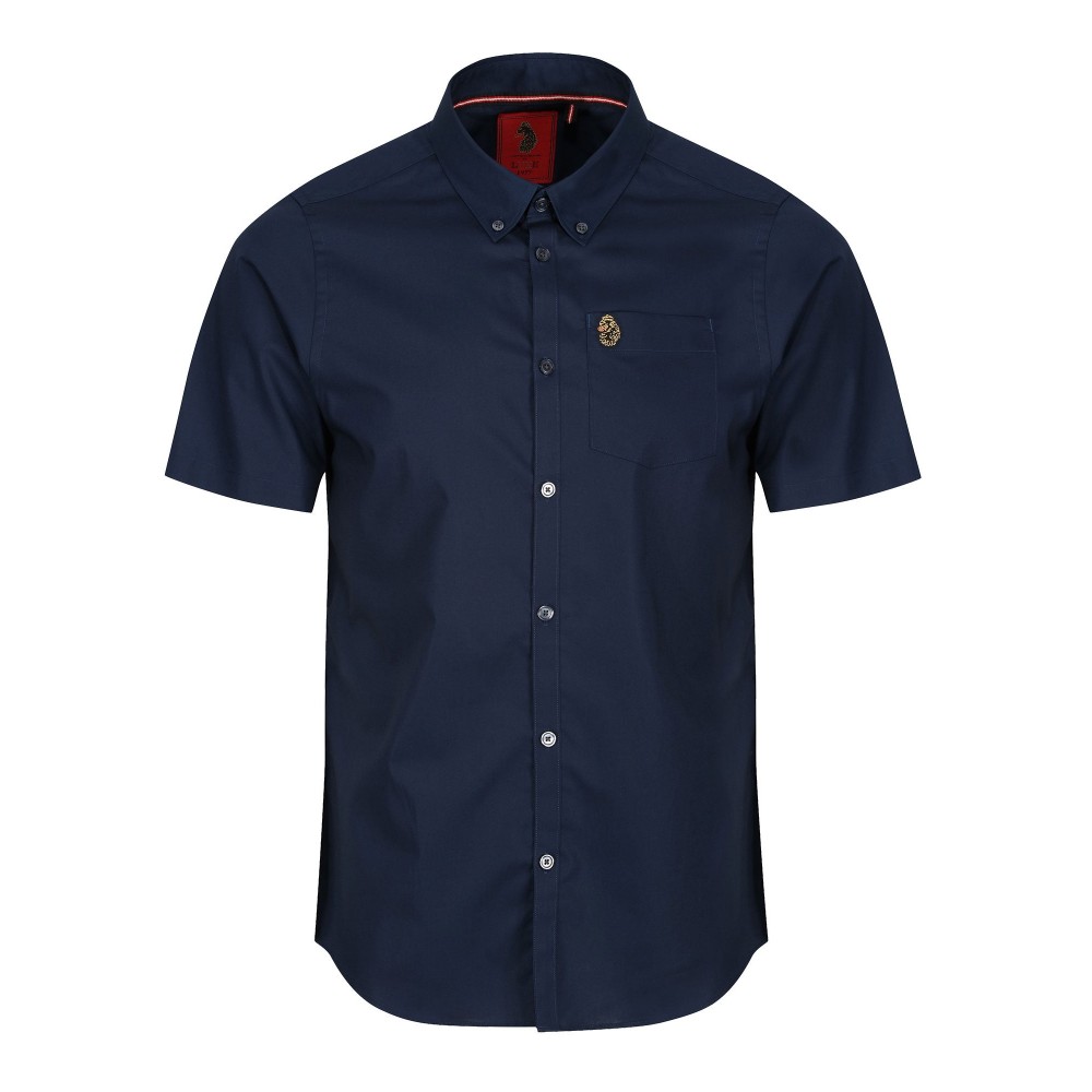 Luke 1977 Ironbridge Tailored Fit Short Sleeve Shirt - Navy