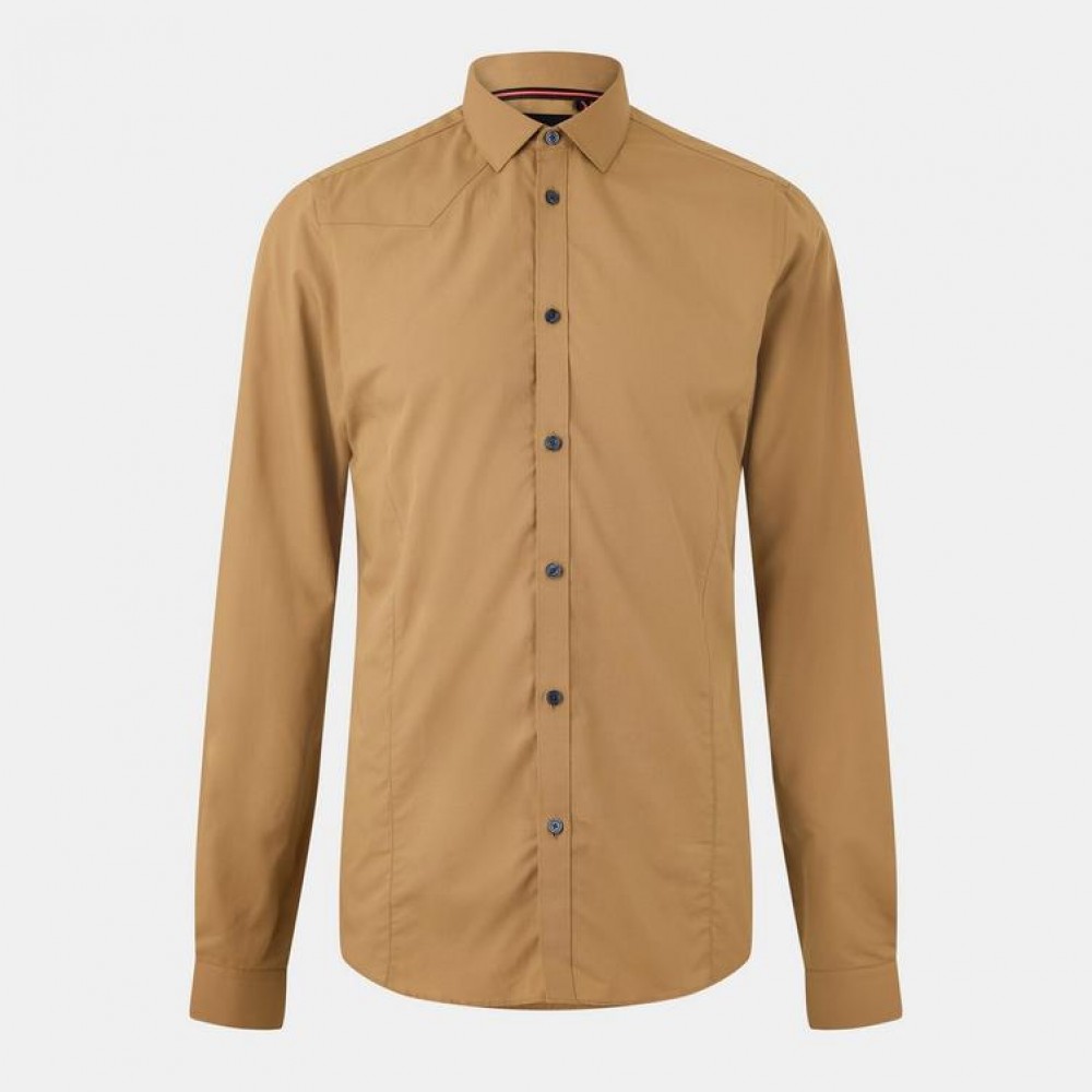 Luke 1977 The Butchers Pencil Slim Fit Shirt - Caramel