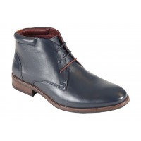 Front Logan Lace Up Boots - Navy