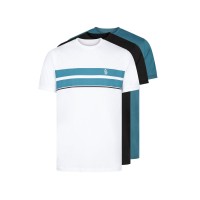 Luke 1977 Johnys 3-Pack Crew T-Shirts - Black/Teal/Stripe