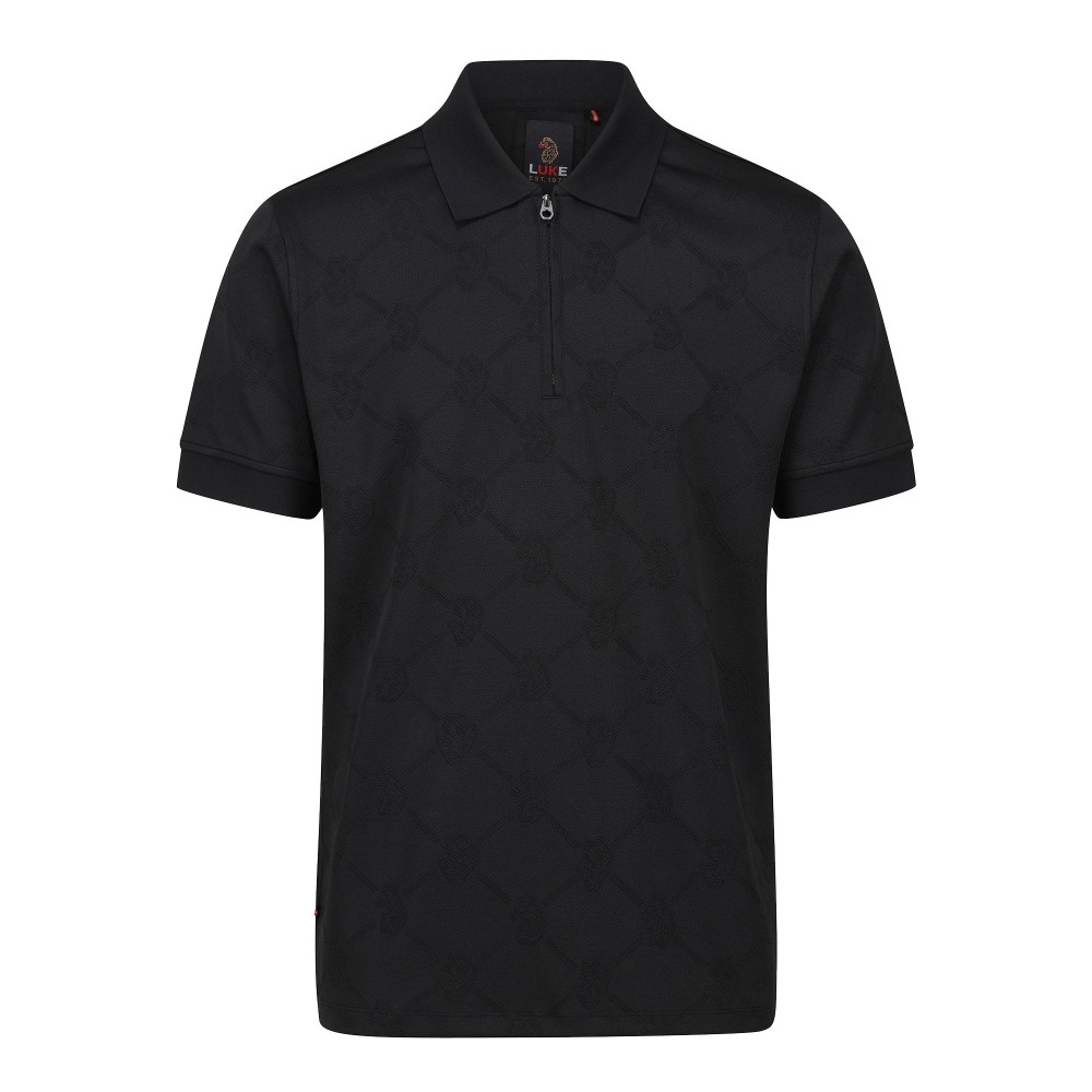 Luke 1977 Bauer 2 Jacquard Zip Polo - Black