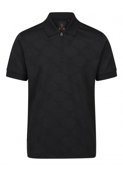 Luke 1977 Bauer 2 Jacquard Zip Polo - Black