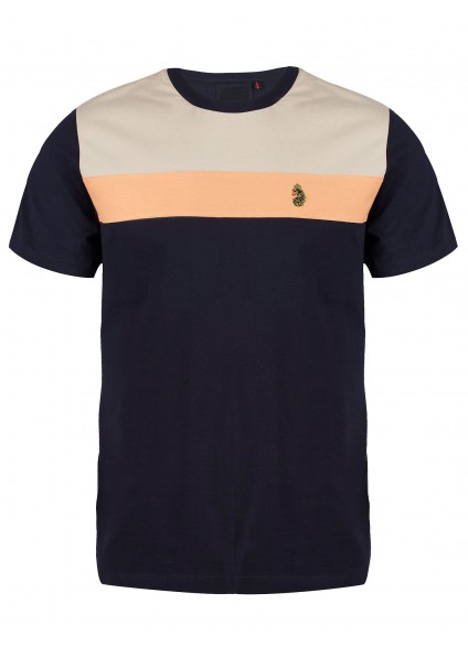 Luke 1977 Millko Pecker Tape Panelled T-Shirt - Dark Navy