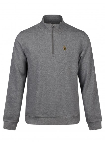 Luke 1977 Sydney 1000 1/4 Zip Sweatshirt - Mid Marle Grey