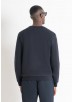 ANTONY MORATO REGULAR FIT SWEATSHIRT WITH TIGER PRINT - NAVY BLUE