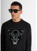 ANTONY MORATO REGULAR FIT SWEATSHIRT WITH PANTHER PRINT - BLACK