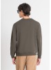 ANTONY MORATO RELAXED FIT SWEATSHIRT WITH RUBBERISED LOGO - DARK OLIVE GREEN