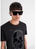 ANTONY MORATO REGULAR FIT T-SHIRT WITH SKULL PRINT - BLACK