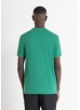 ANTONY MORATO REGULAR FIT T-SHIRT IN SUSTAINABLE VISCOSE-BLEND FABRIC - FLAG GREEN