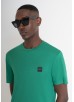 ANTONY MORATO REGULAR FIT T-SHIRT IN SUSTAINABLE VISCOSE-BLEND FABRIC - FLAG GREEN