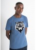 ANTONY MORATO REGULAR FIT T-SHIRT WITH TIGER PRINT - AVIO BLUE