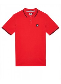 Weekend Offender Farina Polo Shirt - Cayenne Red/Black