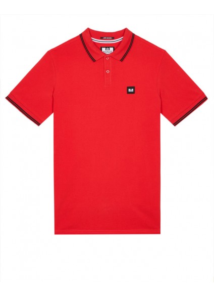 Weekend Offender Farina Polo Shirt - Cayenne Red/Black