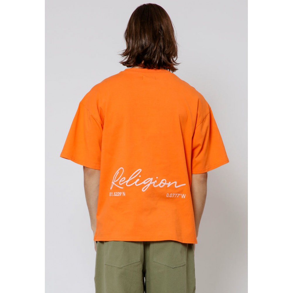 Religion Embroidered Relaxed T-Shirt - Mandarin