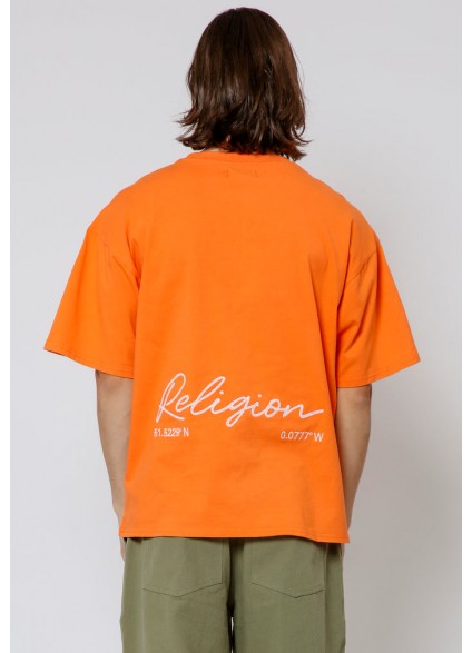 Religion Embroidered Relaxed T-Shirt - Mandarin