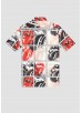 ANTONY MORATO HONOLULU REGULAR STRAIGHT FIT SHIRT IN COTTON VISCOSE BLEND FABRIC WITH ROLLING STONES PRINT - MULTICOLOUR