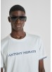 ANTONY MORATO REGULAR-FIT T-SHIRT IN COTTON JERSEY WITH LOGO - CREAM/CHINA BLUE