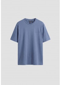 ANTONY MORATO SUPER SLIM FIT ROUND NECK T-SHIRT IN STRETCH MODAL COTTON - CHINA BLUE