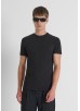 ANTONY MORATO SUPER SLIM FIT ROUND NECK T-SHIRT IN STRETCH MODAL COTTON - BLACK