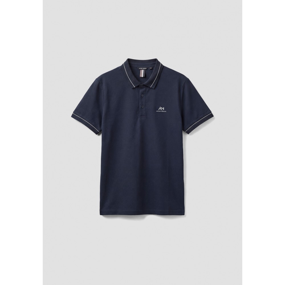 ANTONY MORATO REGULAR-FIT POLO SHIRT IN COTTON PIQUE - SOFT BLUE