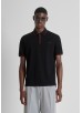 ANTONY MORATO REGULAR FIT COTTON PIQUÉ POLO SHIRT WITH PRINT - BLACK/RED