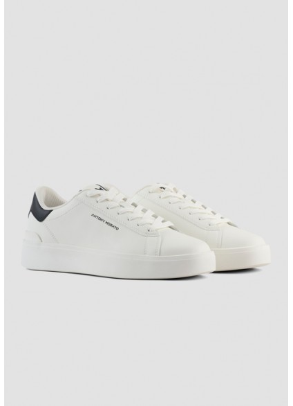 ANTONY MORATO "TRAVIS" TRAINERS IN FAUX LEATHER - WHITE