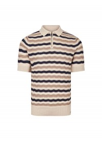 Luke 1977 Maughold Textured Knit Polo - Dark Navy