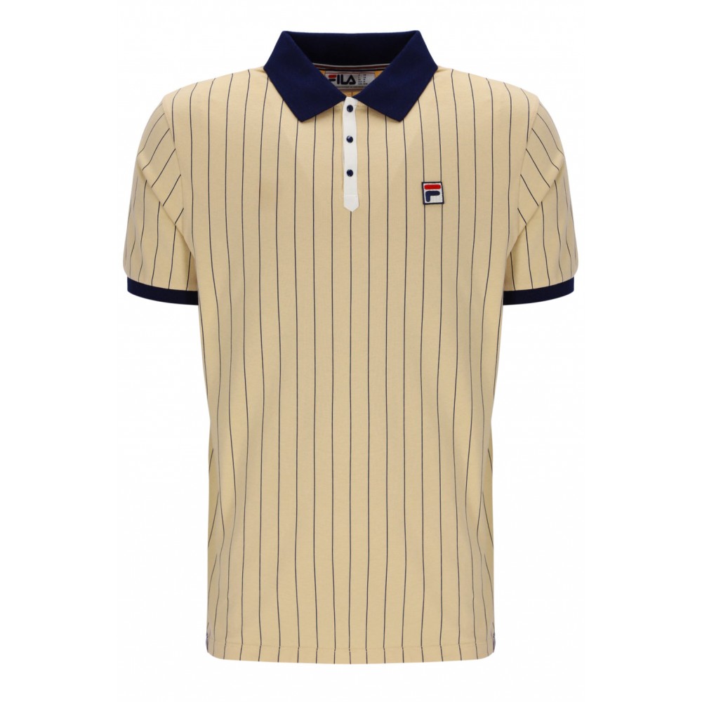 FILA BB1 CLASSIC VINTAGE STRIPED POLO - CLASSIC BEIGE
